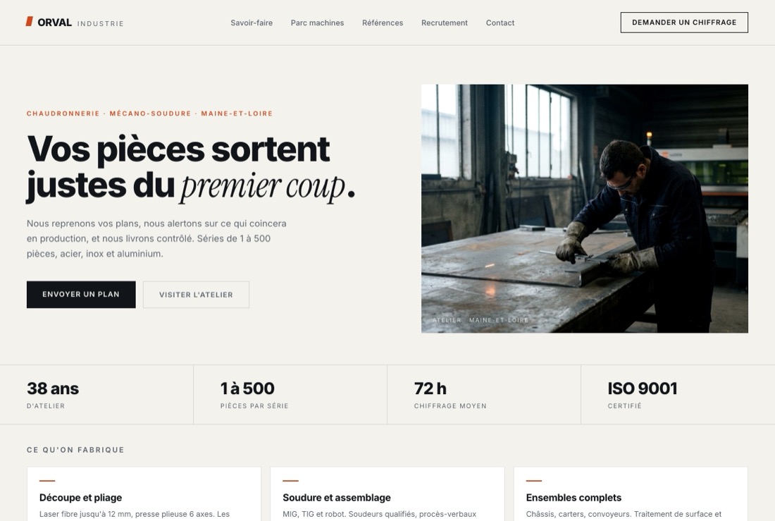 Orval Industrie, site construit par Studio FLF